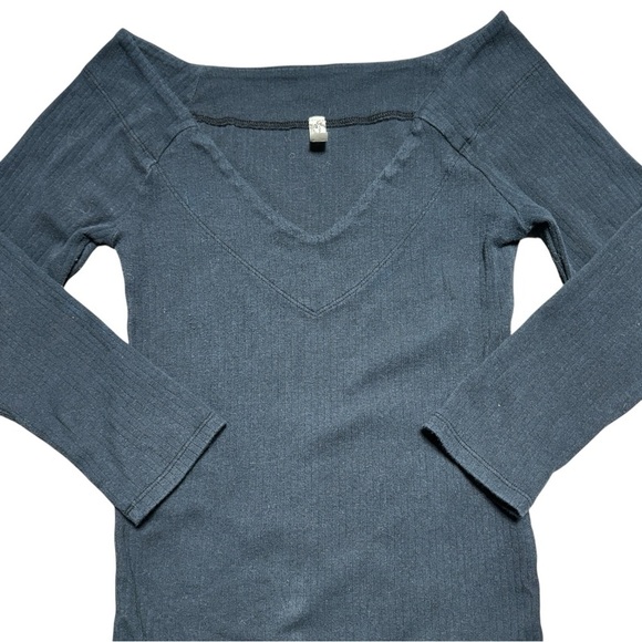 Intimately Free People Black Soft V Neck Long Sleeve Bodysuit Womens S - Picture 2 of 8